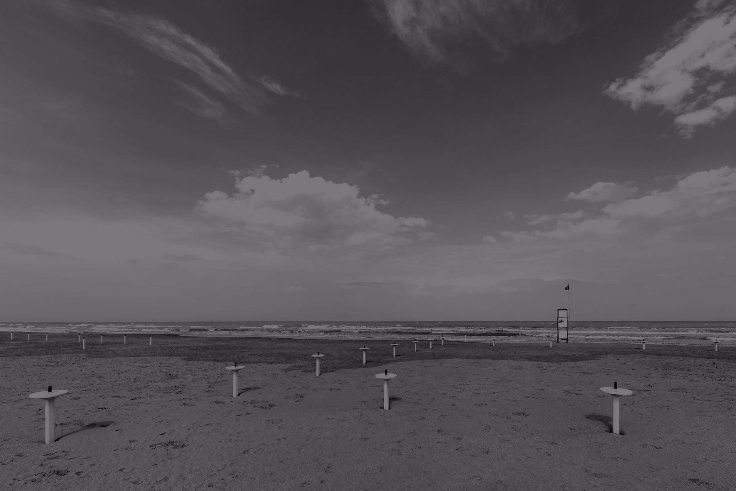 The beach at Milano Marittima, Cervia, Ravenna, Italy.