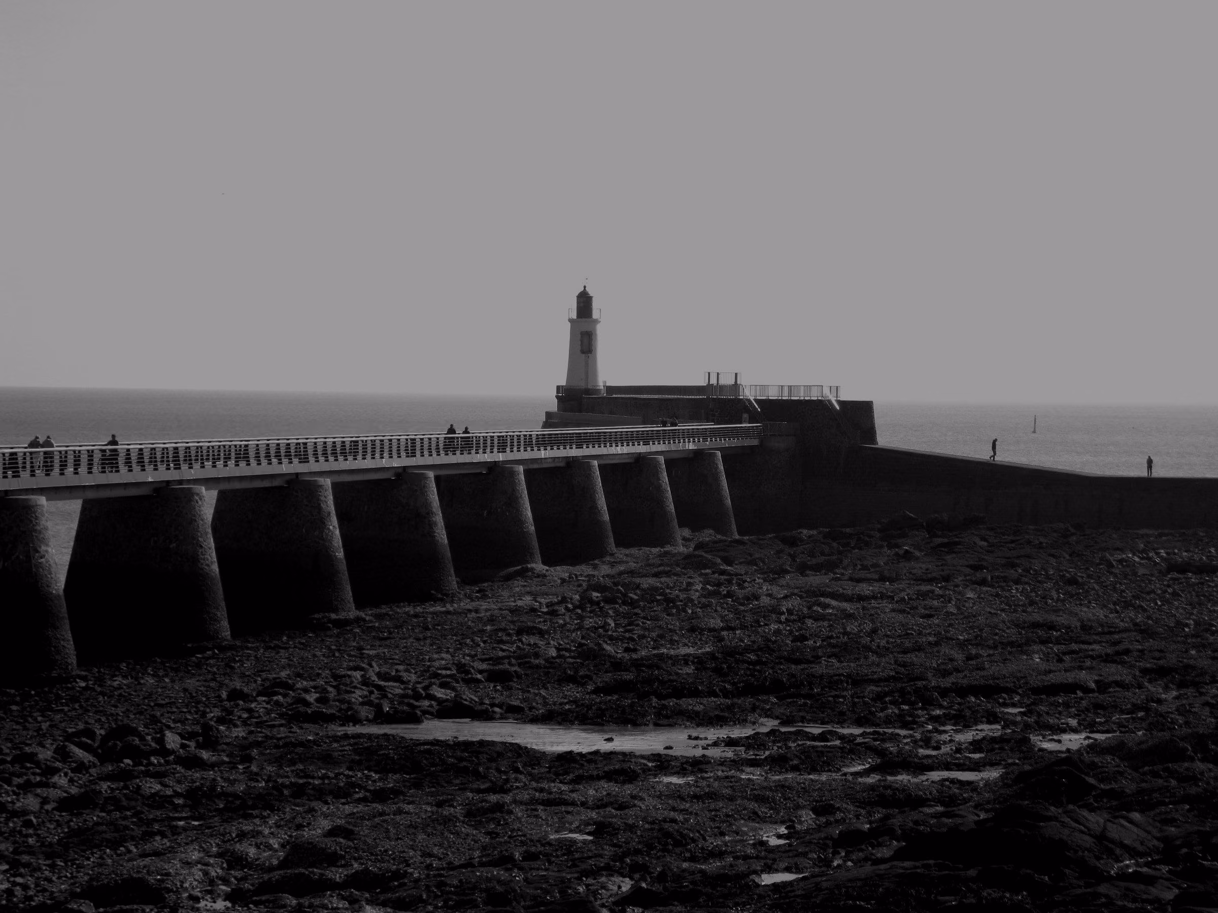 The harbour pier and lighthouse at Les Sables d'Olonne.