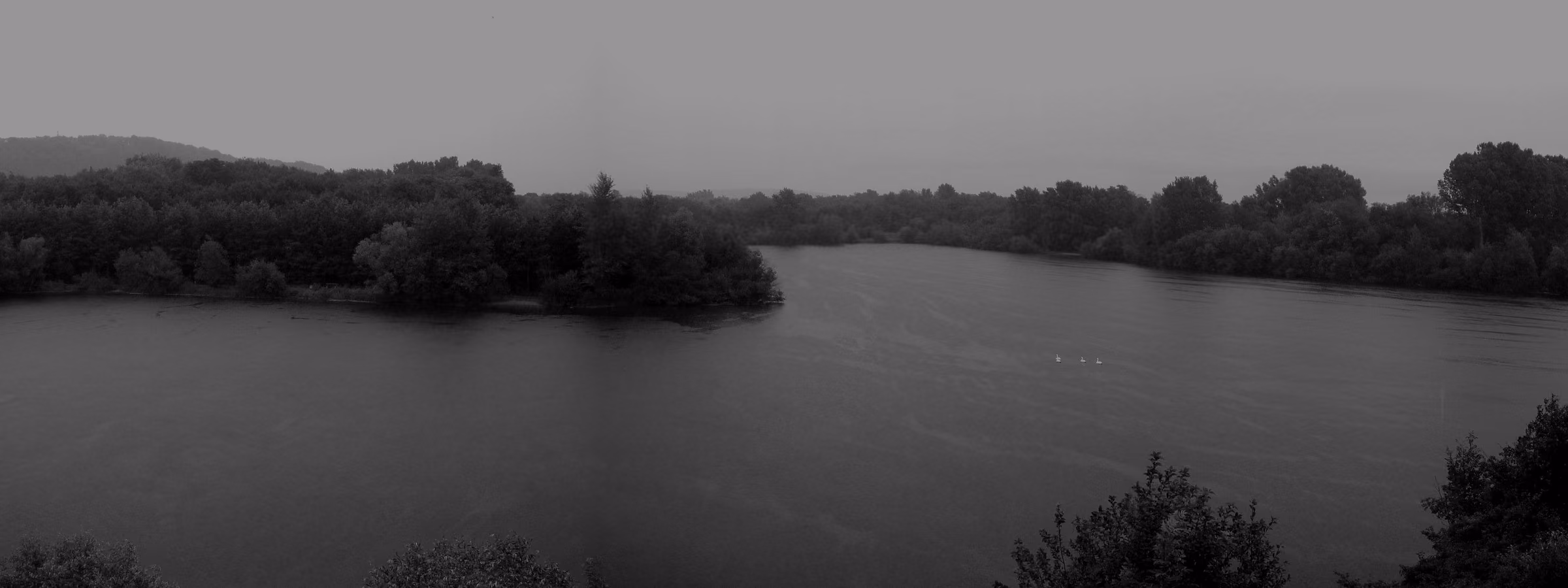 Panorama of the small Viehofner See, seen from the observation tower.